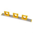 Aluminium Rail 3 Shovel Hangers 515mm Yellow