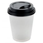 JanSan Paper Hot Cup White & Black Traveler Lid Combo 16oz 475ml
