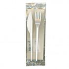 JanSan Cutlery 6 in 1 Meal Pack White Knife-ForSpoon,Salt, Pepper & 1 Ply Napkin