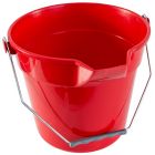 JanSan Lipped Round Plastic Bucket 10 Litre Red