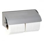 JanSan Double Toilet Roll Dispenser Satin Satin Stainless Steel Finish Alliance UK