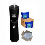 Freestanding Wet Wipe Dispenser Ready To Wipe Pack Kit Black Alliance UK