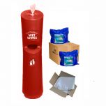 Freestanding Wet Wipe Dispenser Ready To Wipe Pack Kit Red Alliance UK