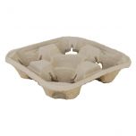JanSan Natural Moulded Fibre Cup Carrier Tray 4 Cup Alliance UK