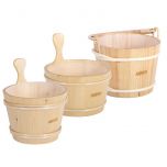 Harvia Wooden Sauna Buckets with Plastic Liner 4 Litre Alliance UK