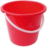 JanSan Round Plastic Bucket 10 Litre Red Alliance UK