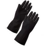 JanSan Heavyweight Rubber Gloves Large Black Alliance UK