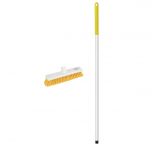 JanSan Washable Soft Broom Complete Yellow 12" 30cm Alliance UK