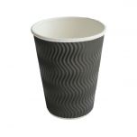 JanSan Premium Paper S Ripple Cup Black 4oz 120ml Alliance UK