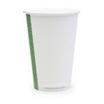 Vegware White Single Wall Hot Paper Cups 89 Series 16oz 475ml Alliance UK