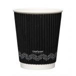 Leafware Black Ripple Double Wall Hot Cups 8oz 240ml Alliance UK