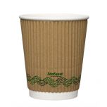 Leafware Kraft Ripple Double Wall Hot Cups 8oz 240ml Alliance UK