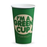 JanSan BioPak Compostable Single Wall Hot Cups "I'm a Green Cup" 16oz 475ml Alliance UK