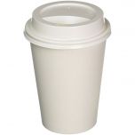 JanSan Paper Hot Cup White & White Traveler Lid Combo 8oz 240ml Alliance UK