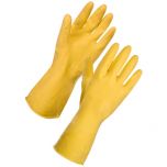 JanSan Rubber Household Gloves Medium Yellow Alliance UK