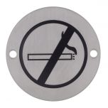 Signage Stainless Steel No Smoking Alliance UK