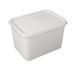 JanSan Rectangular Ice Cream Plastic Container & Lids 4 Litre Natural