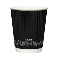 Leafware Black Ripple Double Wall Hot Cups 8oz 240ml
