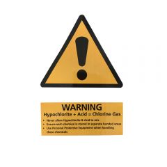JanSan Warning Hypochlorite + Acid Chlorine Gas Sign