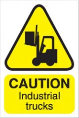 JanSan Caution Industrial Trucks Sign For Outdoor Use 300x200mm