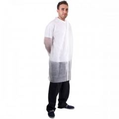 JanSan Visitors Non-Woven Coat With Velcro White Medium