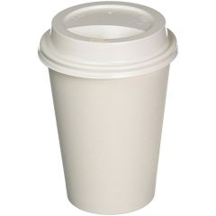 JanSan Paper Hot Cup White & White Traveler Lid Combo 8oz 240ml