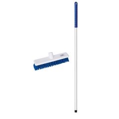 JanSan Washable Stiff Broom Complete Blue 12" 30cm