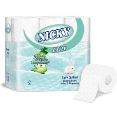 Nicky Elite 3Ply Quilted Toilet Tissue White